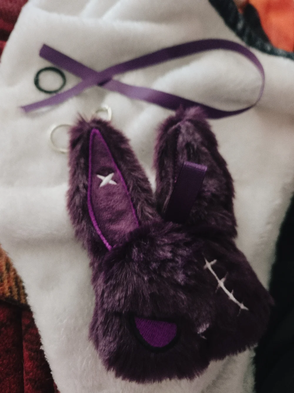 Plush Purple Bunny Bag Charm Keychain – Kids Accessories